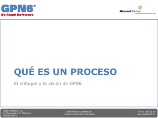 QUÉ ES UN PROCESO
El enfoque y la visión de GPN6
 