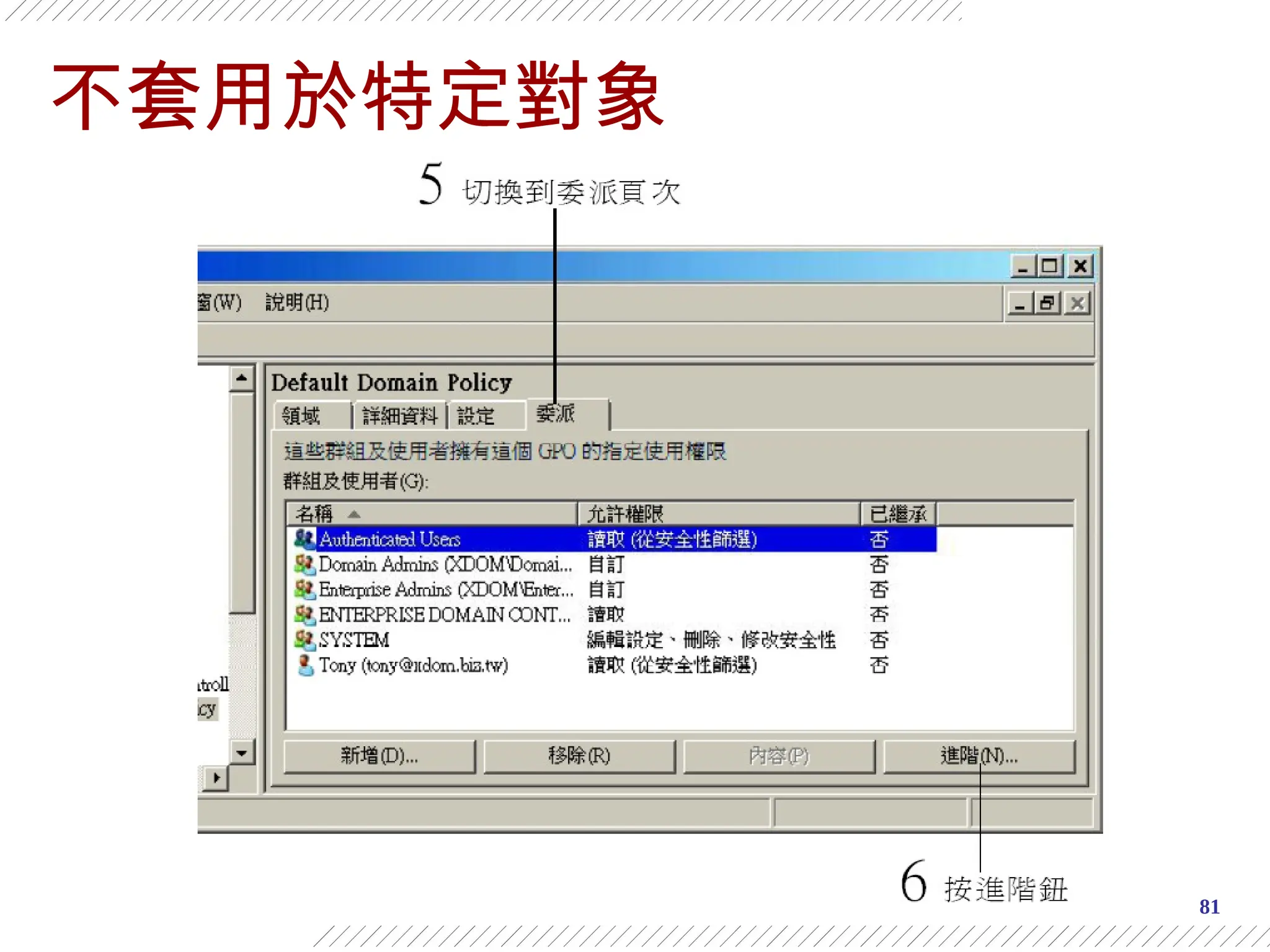 81
不套用於特定對象
 