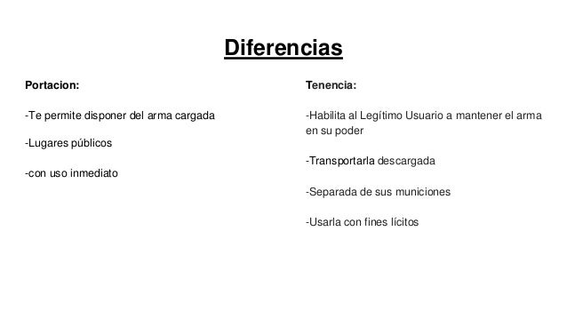 Tenencia y Portación de armas