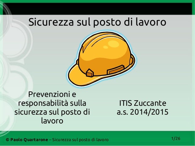 Sicurezza Sul Posto Di Lavoro Base