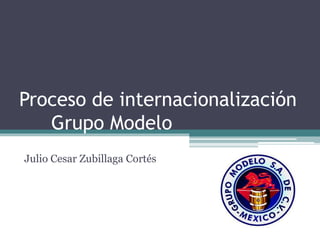 Proceso de internacionalización
Grupo Modelo
Julio Cesar Zubillaga Cortés
 