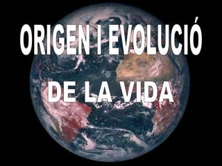 ORIGEN I EVOLUCIÓ DE LA VIDA 