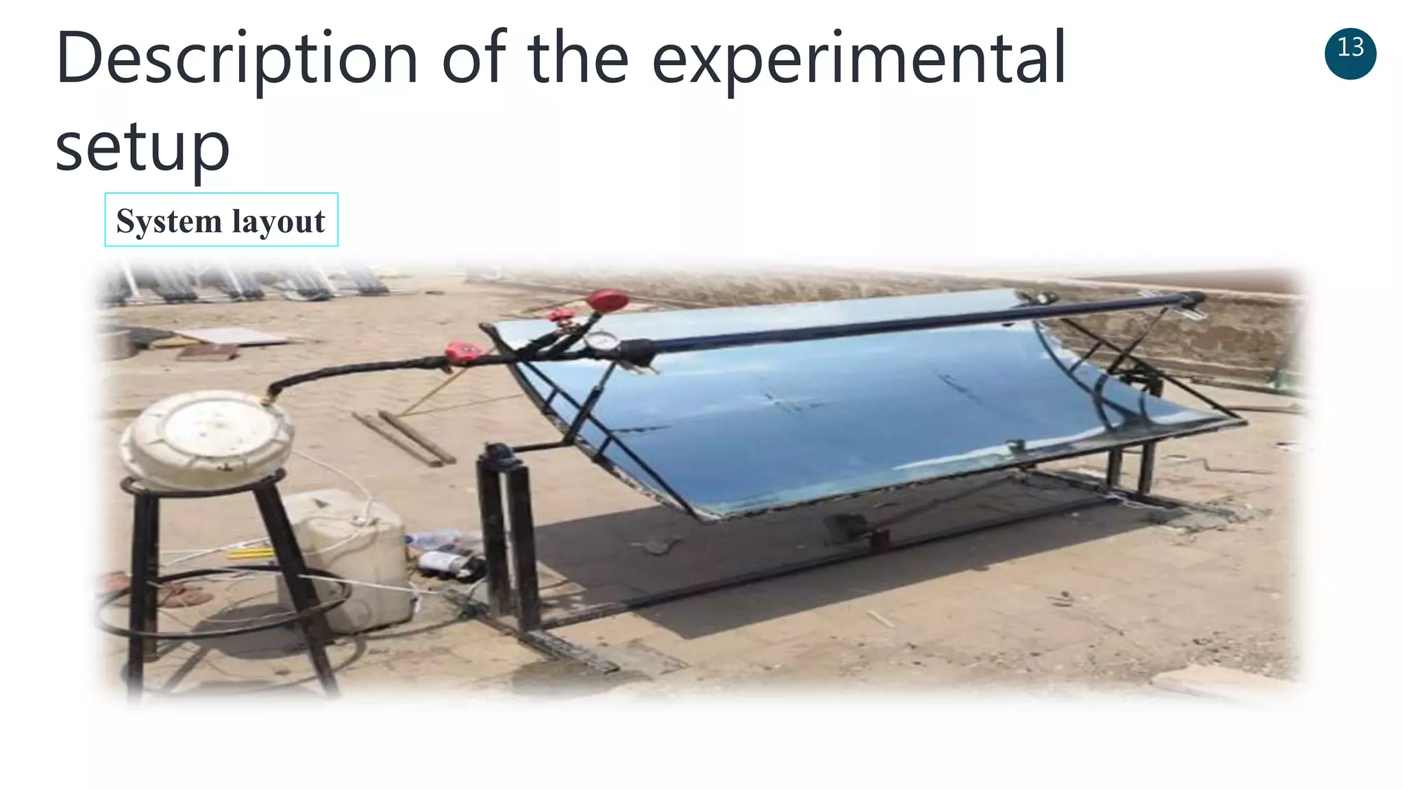 Description of the experimental
setup
13
System layout
 