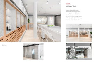 Brickworks Building Products is one of
Australia’s largest and most diverse building
material manufacturers. The company has built
an enduring reputation through innovation,
professionalism and continuously dependable
products and services.
Externally the architecture encourages customer
engagement, incorporating Brickworks’ external
building materials with clear navigational
signage supported by product branding to ensure
customers are clearly guided to the entry.
BRICKWORKS
CASE STUDY 5
Brickworks
Brisbane QLD
Mecca Maxima
Eastland VIC
 