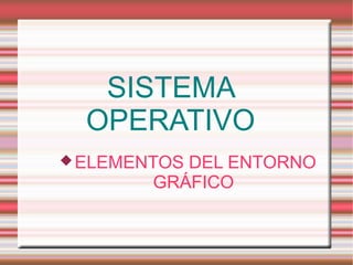 SISTEMA
OPERATIVO
ELEMENTOS DEL ENTORNO
GRÁFICO
 