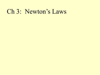 Ch 3: Newton’s Laws
 