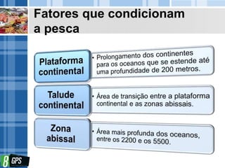 Fatores que condicionam
a pesca
 