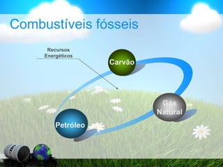 Combustíveis fósseis
Carvão
Gás
Natural
Petróleo
Recursos
Energéticos
 