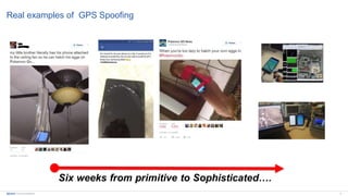 8Spirent Communications
Real examples of GPS Spoofing
 