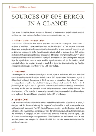 Sources of GPS Errors in a Glance (2016) | PDF