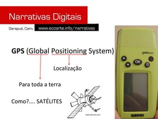 GPS  (Global Positioning System) Para toda a terra Localização Como?.... SATÉLITES www.educima.com 