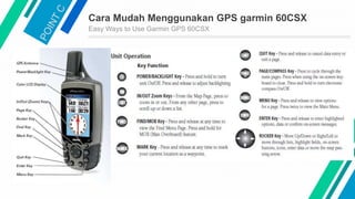 Cara Mudah Menggunakan GPS garmin 60CSX
Easy Ways to Use Garmin GPS 60CSX
 