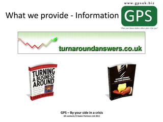 What we provide - Information 