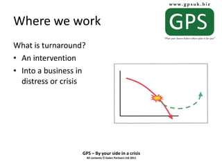 Where we work What is turnaround? An intervention Into a business in distress or crisis 