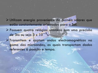 Estão distribuídos uniformemente por seis órbitas o que resulta num total de quatro satélites por cada. Fig.2 – 24 satélites em torno da Terra.