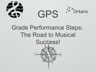 GPS
Grade Performance Steps:
The Road to Musical
Success!
 
