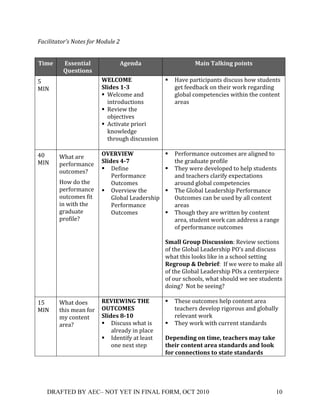 >)3'*'0)0#"A&+B#0%&+$#"+:#52*%+I+
!

9-1'(       S00'5&-#,(          UC'5$#(                      4#-5(9#,Q-5C(8*-5&0(
            T%'0&-*50(
H!      !                PSO;E4S(                 !   2$6'!;$#+%5%;$&+)!1%)53))!/*-!)+31'&+)!
=U.!                     .,-$'0(2V_(                  B'+!8''1E$5T!*&!+/'%#!-*#T!#'B$#1%&B!
                         ! X'05*9'!$&1!               B0*E$0!5*9;'+'&5%')!-%+/%&!+/'!5*&+'&+!
                           %&+#*135+%*&)!             $#'$)!
                         ! ?'6%'-!+/'!
                           *EY'5+%6')(
                         ! 45+%6$+'!;#%*#%!
                           T&*-0'1B'!
                           +/#*3B/!1%)53))%*&(
                         (
GM!     X/$+!$#'!        EXSYXASP(                !   ,'#8*#9$&5'!*3+5*9')!$#'!$0%B&'1!+*!
=U.!    ;'#8*#9$&5'!     .,-$'0(WV`(                  +/'!B#$13$+'!;#*8%0'!
        *3+5*9')[!       ! ]'8%&'!                !   "/'7!-'#'!1'6'0*;'1!+*!/'0;!)+31'&+)!
                             ,'#8*#9$&5'!             $&1!+'$5/'#)!50$#%87!'N;'5+$+%*&)!
        2*-!1*!+/'!          <3+5*9')!                $#*3&1!B0*E$0!5*9;'+'&5%')!
        ;'#8*#9$&5'!     ! <6'#6%'-!+/'!          !   "/'!O0*E$0!'$1'#)/%;!,'#8*#9$&5'!
        *3+5*9')!8%+!        O0*E$0!'$1'#)/%;!       <3+5*9')!5$&!E'!3)'1!E7!$00!5*&+'&+!
        %&!-%+/!+/'!         ,'#8*#9$&5'!             $#'$)!
        B#$13$+'!            <3+5*9')!            !   "/*3B/!+/'7!$#'!-#%++'&!E7!5*&+'&+!
        ;#*8%0'[!                                     $#'$V!)+31'&+!-*#T!5$&!$11#'))!$!#$&B'!
                                                      *8!;'#8*#9$&5'!*3+5*9')!
                                                  (
                                                  .1#,,(!"*%8!6-0B%00-*5`!?'6%'-!)'5+%*&)!
                                                  *8!+/'!O0*E$0!'$1'#)/%;!,<()!$&1!1%)53))!
                                                  -/$+!+/%)!0**T)!0%T'!%&!$!)5/**0!)'++%&B!
                                                  Y'C"*%8(a(6':"-'+`!!U8!-'!-'#'!+*!9$T'!$00!
                                                  *8!+/'!O0*E$0!'$1'#)/%;!,<)!$!5'&+'#;%'5'!
                                                  *8!*3#!)5/**0)V!-/$+!)/*301!-'!)''!)+31'&+)!
                                                  1*%&B[!!.*+!E'!)''%&B[!!
                                                  !
>H!     X/$+!1*')!       YSXASPAD!(9<S(           ! "/')'!*3+5*9')!/'0;!5*&+'&+!$#'$!
=U.!    +/%)!9'$&!8*#!   E>9;E4S.(                    +'$5/'#)!1'6'0*;!#%B*#*3)!$&1!B0*E$007!
        97!5*&+'&+!      .,-$'0(]V23(                 #'0'6$&+!-*#T!
        $#'$[!           ! ]%)53))!-/$+!%)!       ! "/'7!-*#T!-%+/!53##'&+!)+$&1$#1)!
                             $0#'$17!%&!;0$5'(    !
                         ! U1'&+%87!$+!0'$)+!     6'8'5$-5C(*5(&-1'M(&'#B?'"0(1#/(&#Q'(
                             *&'!&'N+!)+';(       &?'-"(B*5&'5&(#"'#(0$#"$0(#5$(,**Q(
                             (                    +*"(B*55'B&-*50(&*(0&#&'(0$#"$0(
!




    DRAFTED BY AEC– NOT YET IN FINAL FORM, OCT 2010                                        10!
 