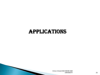 Applications

Vrince Vimal,CSED BAHIR DAR
UNIVERSITY

26

 