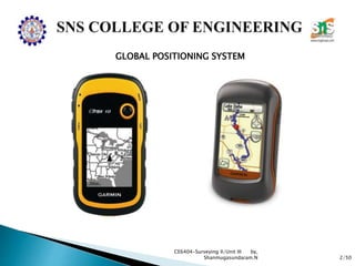 2/50
CE6404-Surveying II/Unit III by,
Shanmugasundaram.N
GLOBAL POSITIONING SYSTEM
 