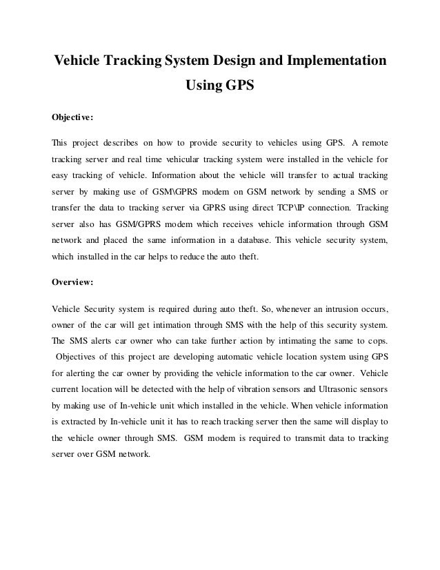 Gps vehicle tracking