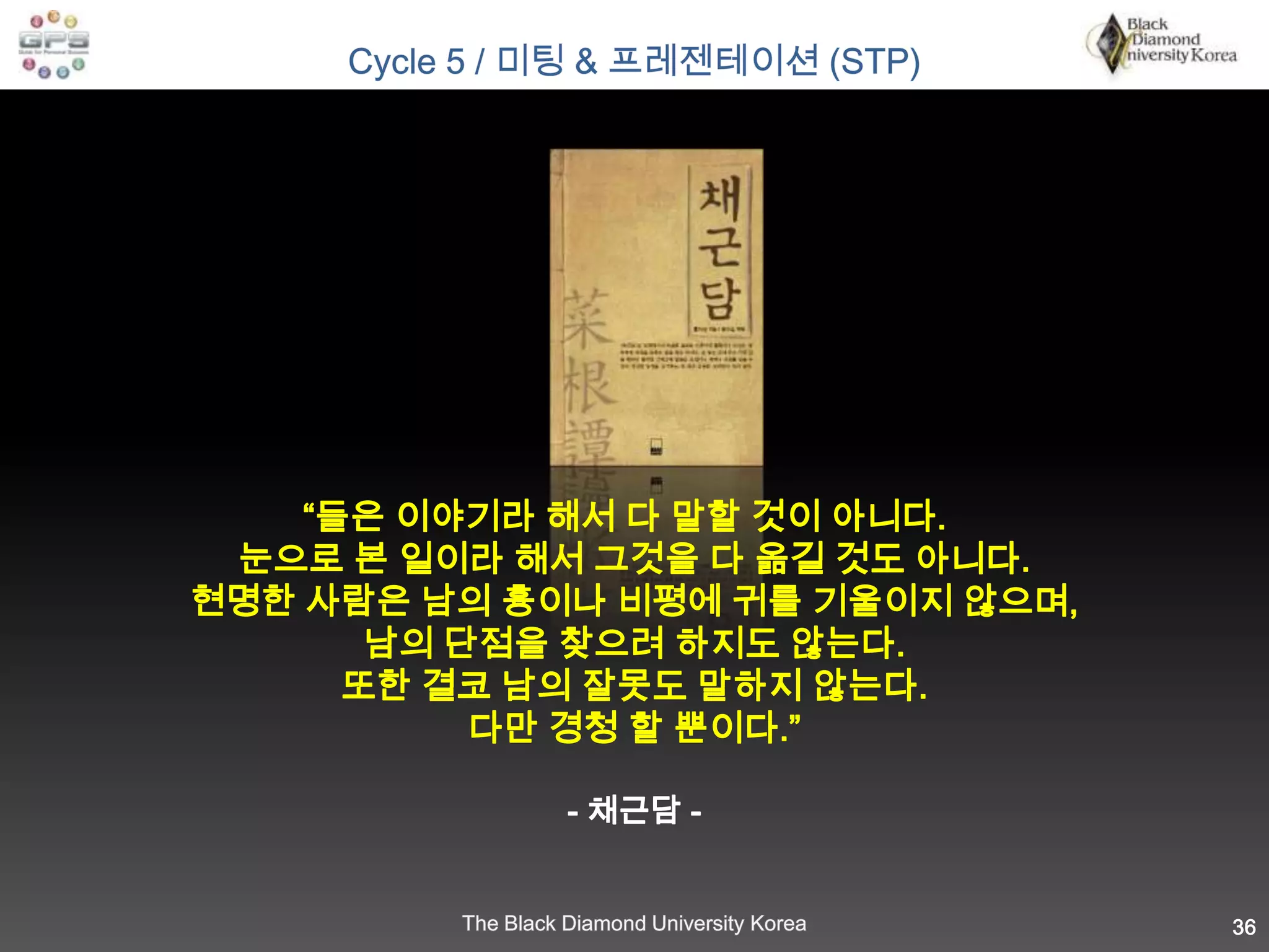  가급적 하루에, 각 그룹에서 선정된 1명씩 총 5명의 접촉을 끝내자! 