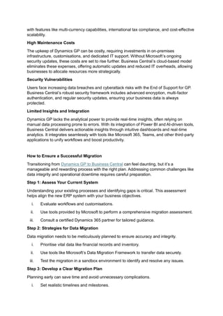 Grow your business, Migrate from Dynamics GP to Dynamics 365 Business ...