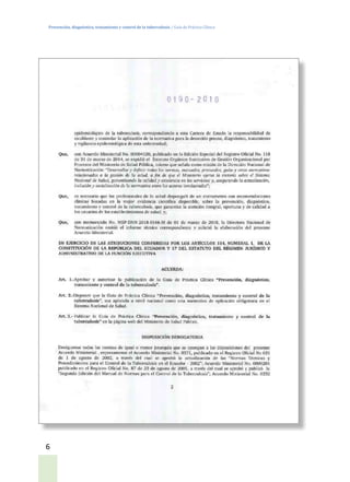 Prevención, diagnóstico, tratamiento y control de la tuberculosis / Guía de Práctica Clínica
6
 