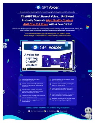 GPTVoicer - Generates Engaging Text, Voiceovers, & Video at Lightning-Fast Speed and Unmatched Accuracy!