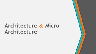 Architecture & Micro
Architecture
 