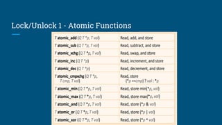 Lock/Unlock 1 - Atomic Functions
 