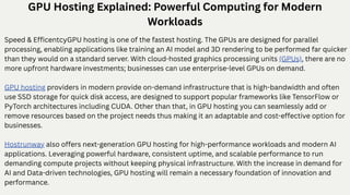 GPU Hosting Explained: Powerful Computing for Modern Workloads | PDF