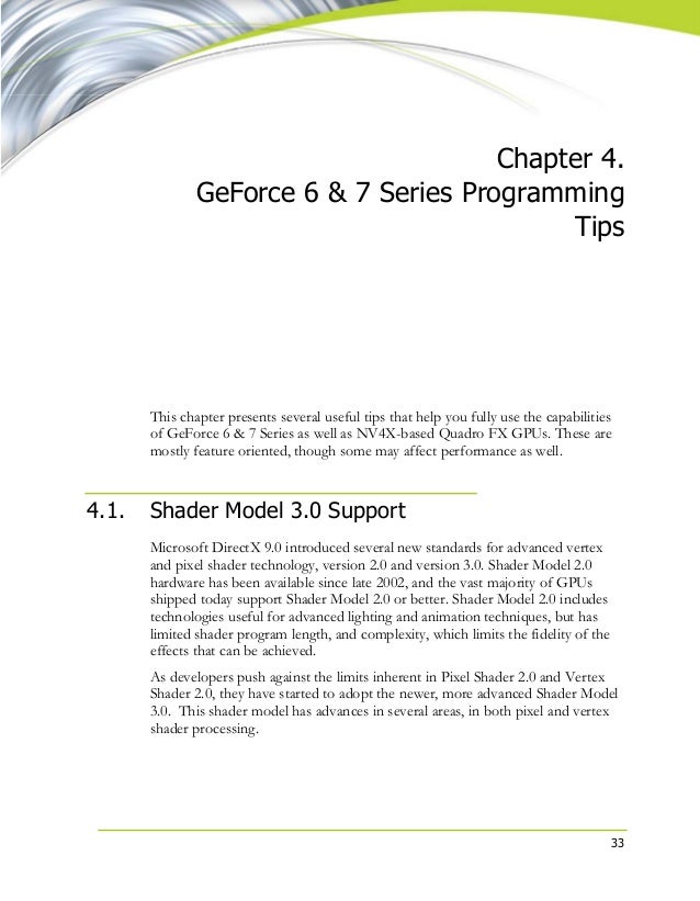 Shader model 3.0 video card Shader model 3.0 video card