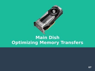 67
Main Dish
Optimizing Memory Transfers
 