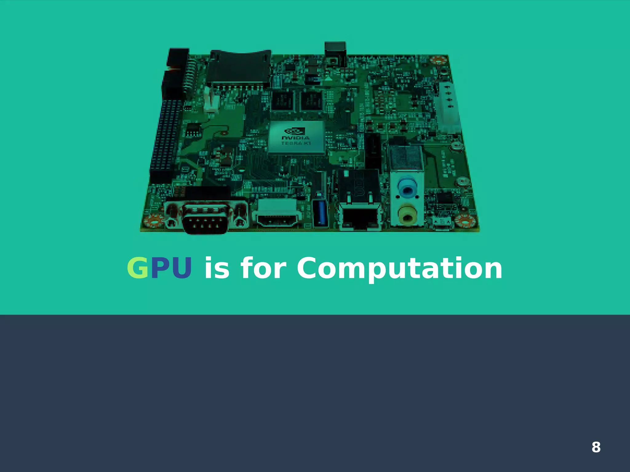 8
GPU is for Computation
 