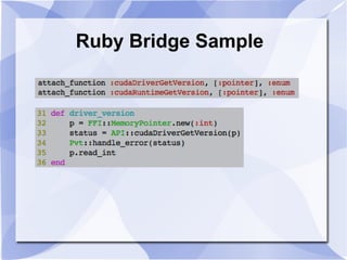 Ruby Bridge Sample
 
