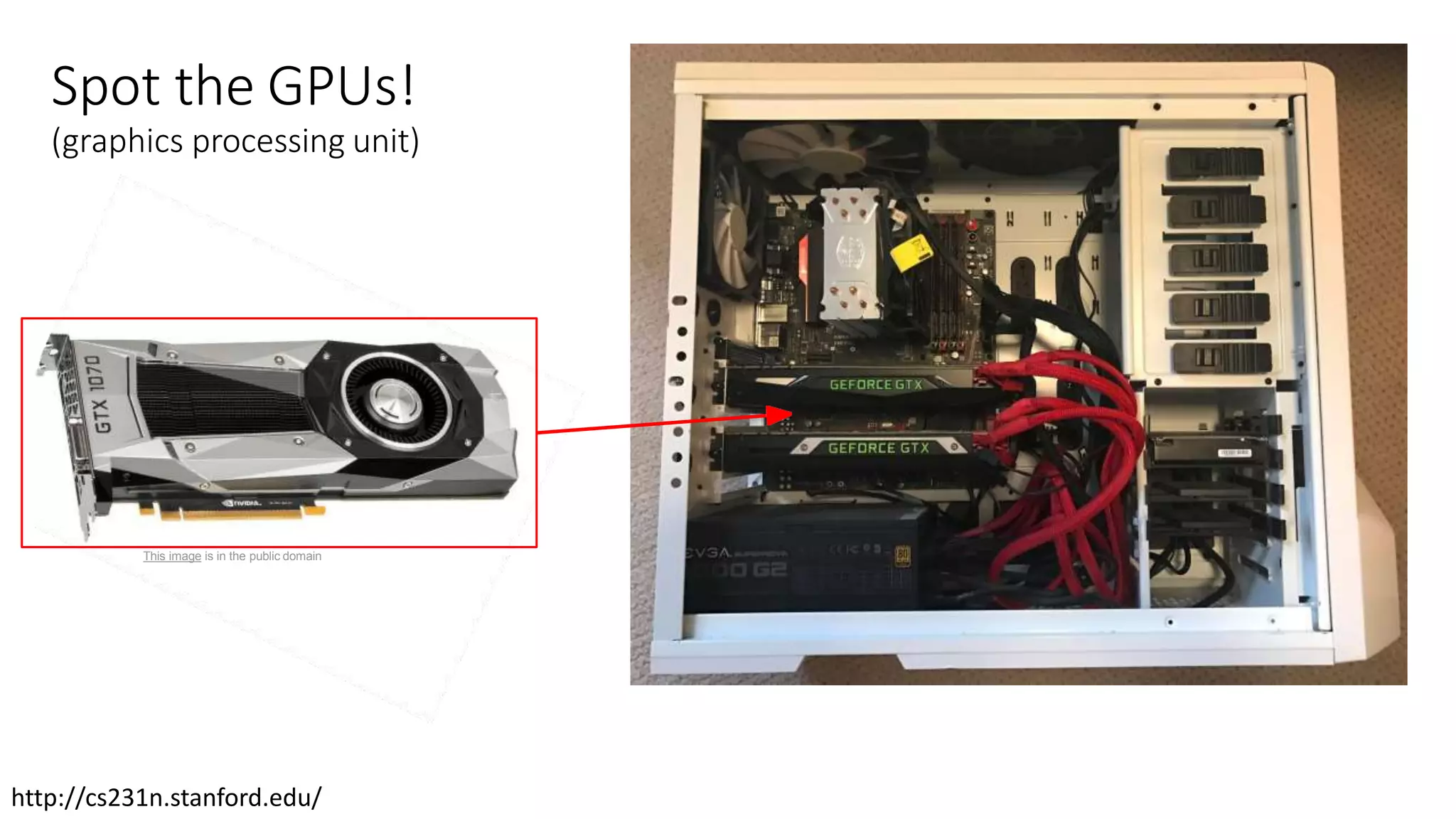 Spot the GPUs!
(graphics processing unit)
This image is in the public domain
http://cs231n.stanford.edu/
 