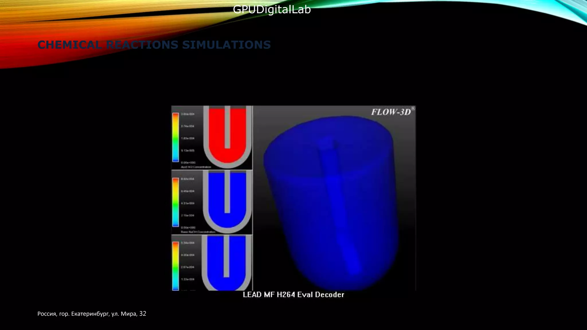 CHEMICAL REACTIONS SIMULATIONS
Россия, гор. Екатеринбург, ул. Мира, 32
GPUDigitalLab
 