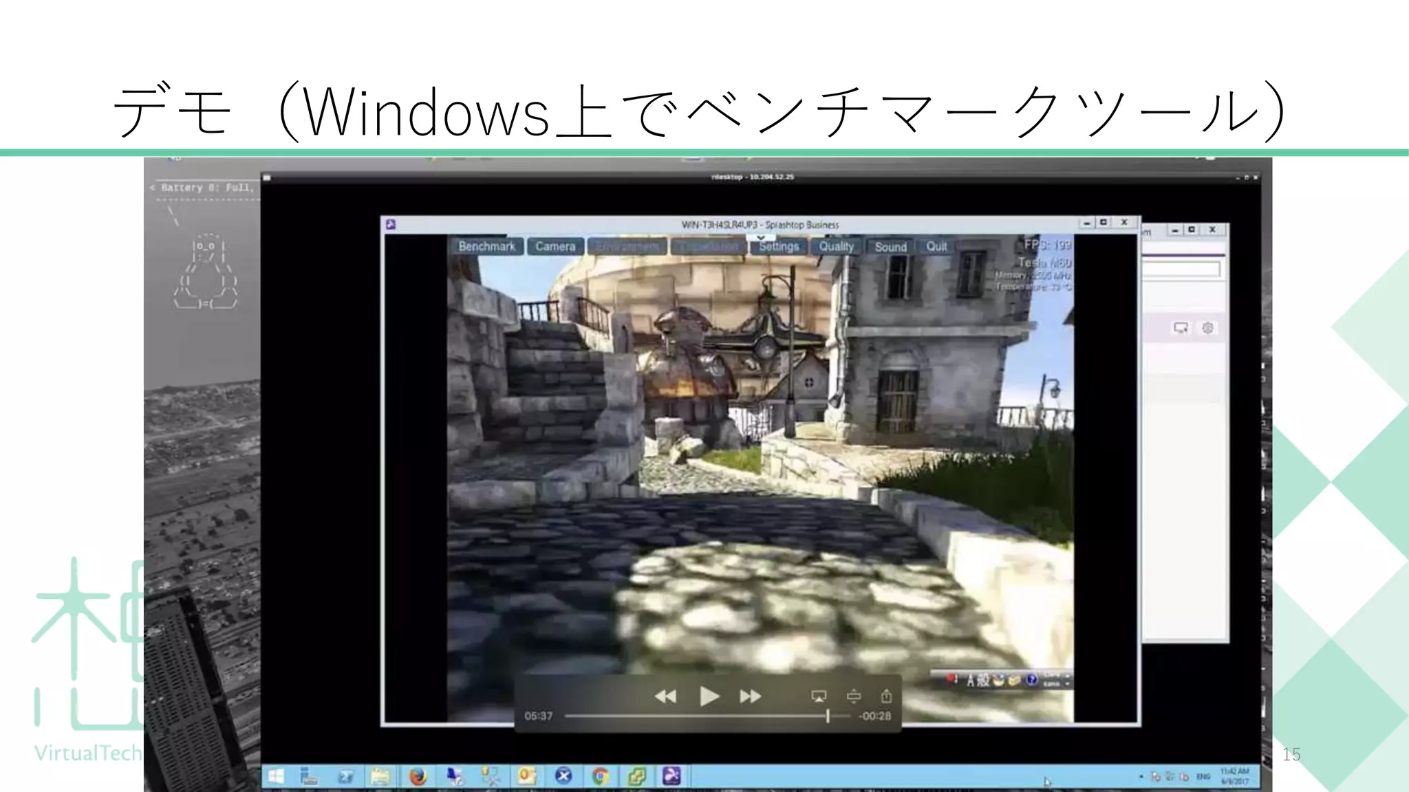 デモ（Windows上でベンチマークツール）
15
 