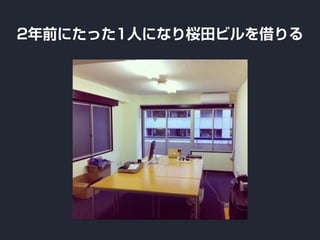 2年前にたった1人になり桜田ビルを借りる
 