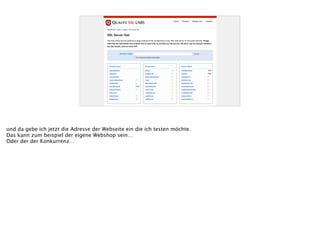 und da gebe ich jetzt die Adresse der Webseite ein die ich testen möchte.
Das kann zum beispiel der eigene Webshop sein…
Oder der der Konkurrenz…
 