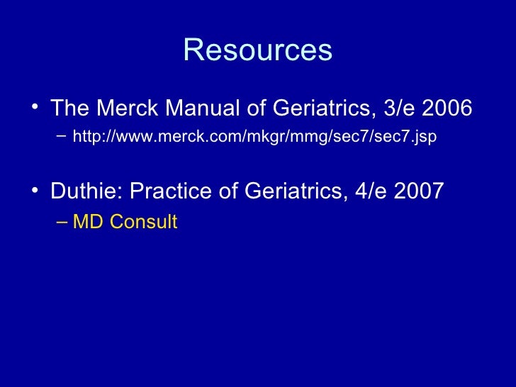 Merck manual geriatrics free download