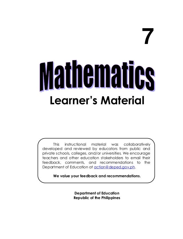 Gr 7 Math Lm Q1 To 4