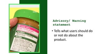 Food Warning Statement Example GR. 4 FOOD LABEL-1.pptx