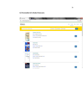 26
4.2 Screenshot of e-books from user.
 
