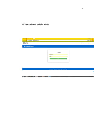 29
4.5 Screenshot of login for admin
 