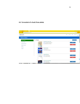30
4.6 Screenshot of e-book from admin
 