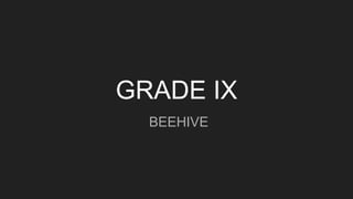 GRADE IX
BEEHIVE
 