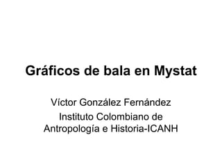 Gráficos de bala en Mystat
Víctor González Fernández
Instituto Colombiano de
Antropología e Historia-ICANH

 