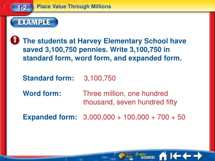 how to write 7 million in standard form what is standard form in math terms