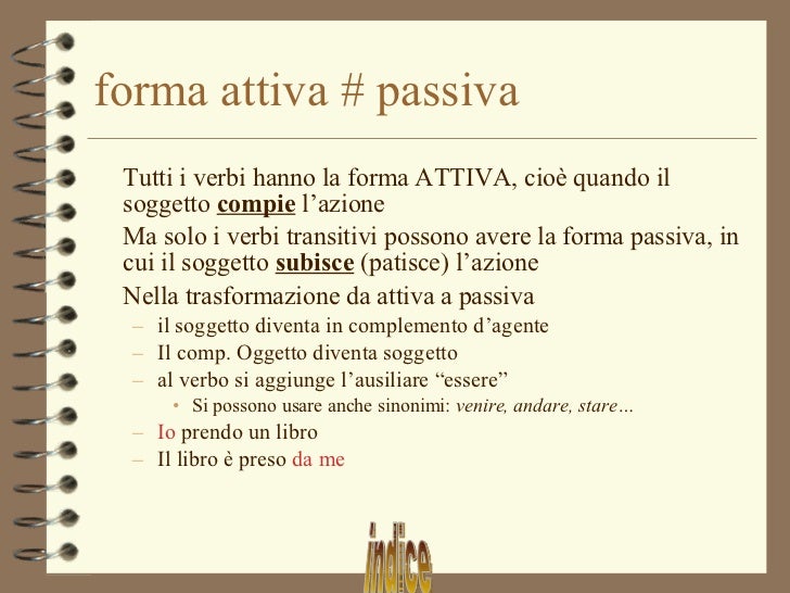 5 Frasi Con La Forma Attiva Grammatica - Morfologia del Verbo